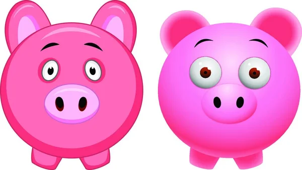 Pigs Cartoon Vector Illustration — Stock Vector