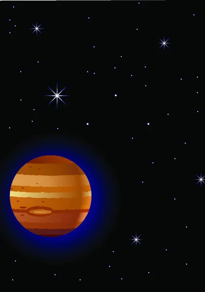 Jupiter Darstellung Des Kosmos Vektors — Stockvektor