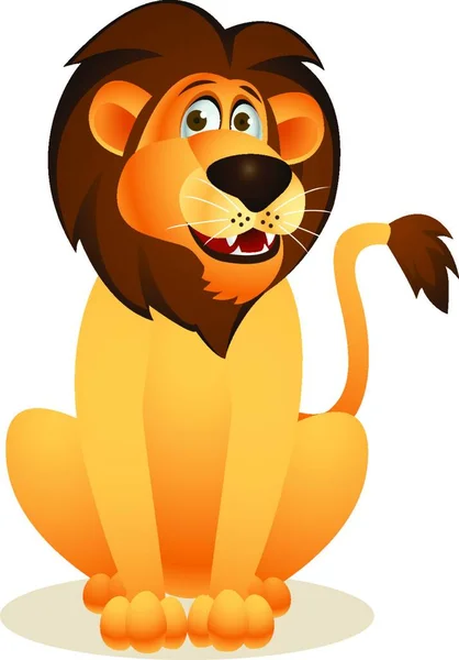 Funny Lion Cartoon Vector Illustration — Stock Vector
