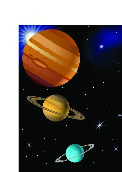 Planetas Vector Fondo Ilustración — Archivo Imágenes Vectoriales
