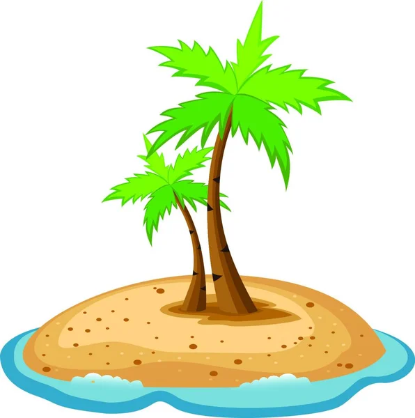 Vektorová Ilustrace Tropického Ostrova — Stockový vektor