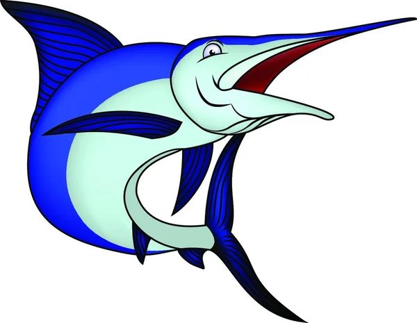 Marlin Bleu Isolé Sur Fond Blanc — Image vectorielle