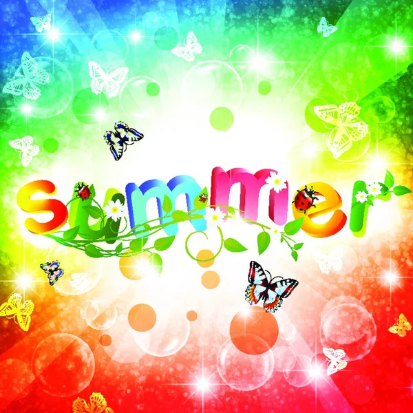 Summer Colorful Vector Illustration — Stock Vector