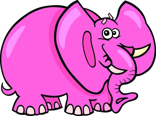 Pink Elephant Cartoon Icon Web Vector Illustration — Stock Vector