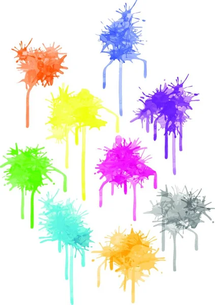 Salpicaduras Pintura Color Vectorial — Vector de stock