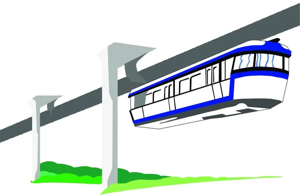 Monorail Hastighet Modernt Tåg — Stock vektor