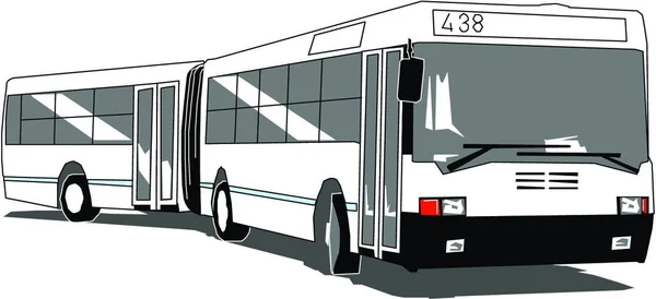 Autobus Cittadino Snodato Isolato — Vettoriale Stock