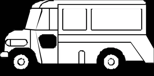 Minibus Ikon Vektor Illustration — Stock vektor