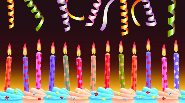 Birthday Candles Vector Illustration — Stock Vector