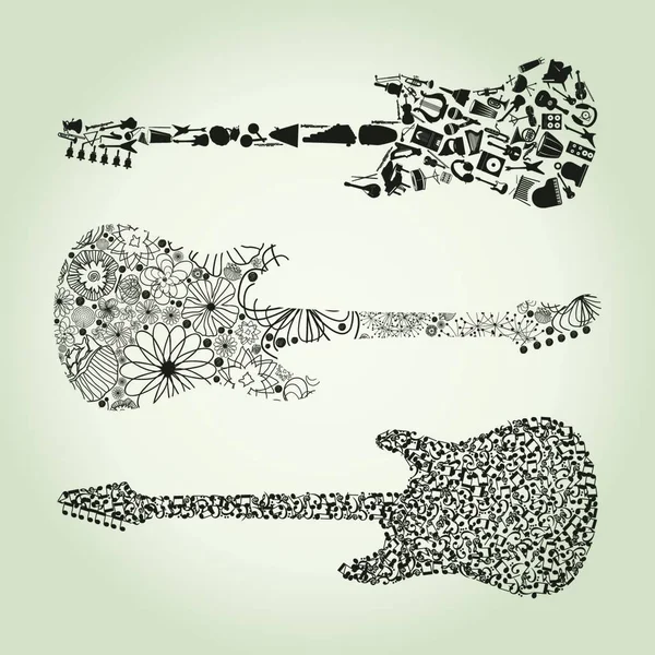 Guitarra Ilustración Vectorial Simple — Vector de stock