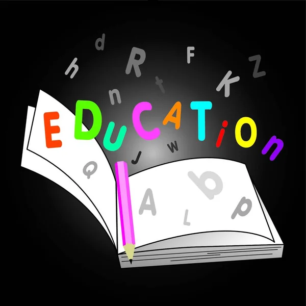 Educación Libro Vector Ilustración — Vector de stock