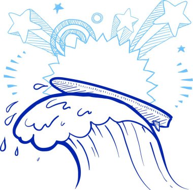 Sörf heyecanı, grafik vektör çizimi