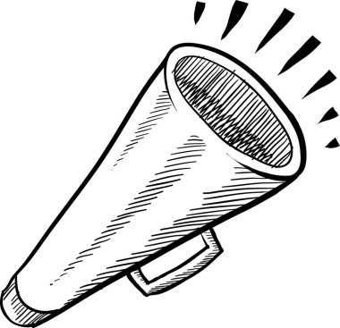 Megafon çizimi, vektör illüstrasyonu