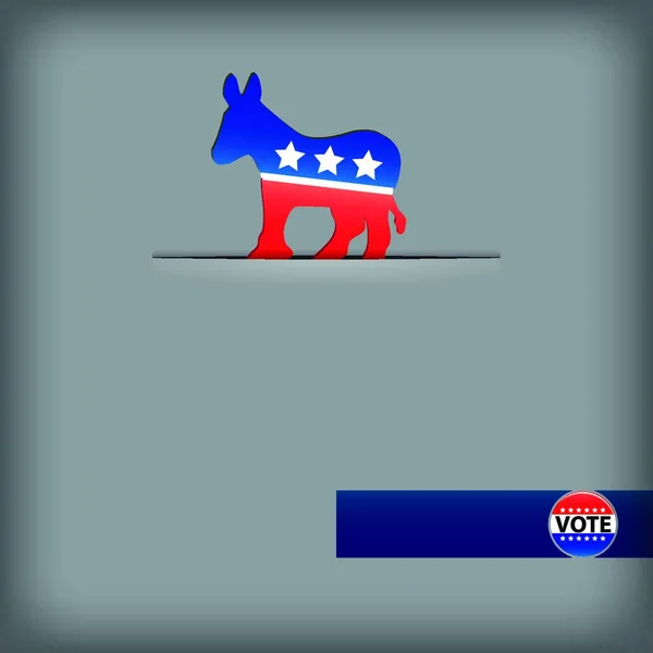 Symbool Democratische Partij Kleurrijke Vector Illustratie — Stockvector