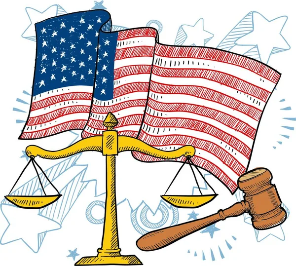 Αμερικανική Δικαιοσύνη Διανυσματική Απεικόνιση — Διανυσματικό Αρχείο