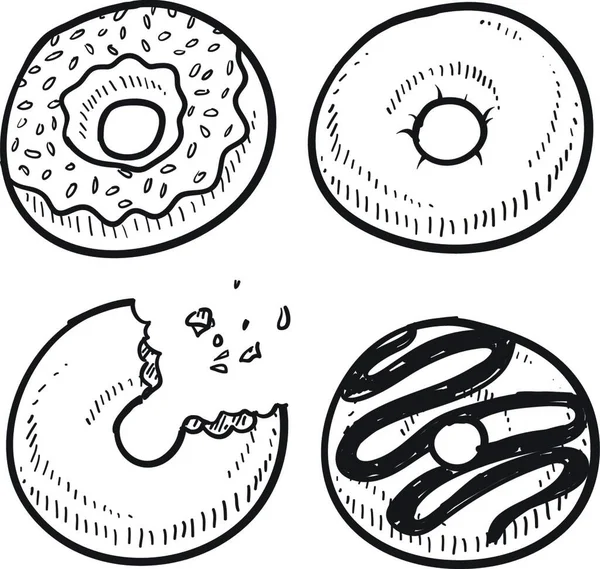 Векторная Иллюстрация Ассортимента Пончиков — стоковый вектор