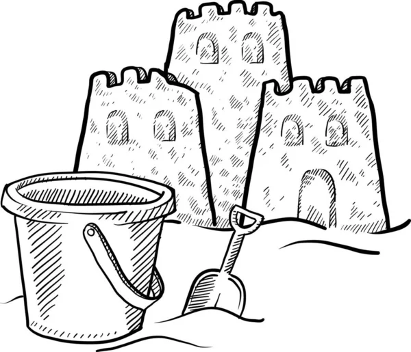 Sand Castle Vector Illustration — Stock Vector