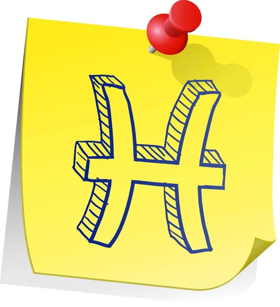 Sternzeichen Fische Symbolsymbol Trendiges Modernes Design Astrologischer Symbole — Stockvektor