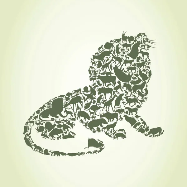 ライオン カラフルなベクトルイラスト — ストックベクタ