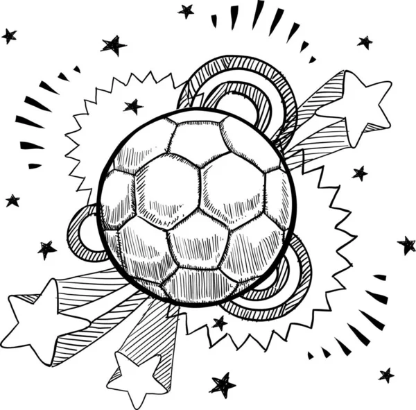 Esboço Bola Futebol Ilustração Vetorial — Vetor de Stock