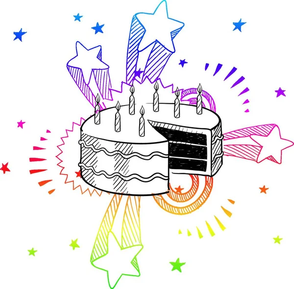 Födelsedag Spänning Skiss Vektor Illustration — Stock vektor