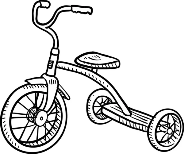 Tricycle Sketch Vector Illustration — Stock Vector