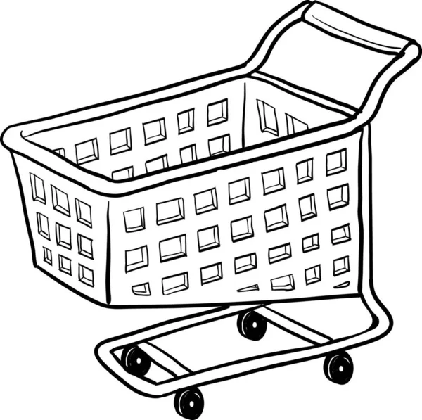 Alışveriş Arabası Çizimi Vektör Çizimi — Stok Vektör