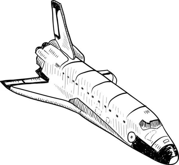 Space Shuttle Sketch Vector Illustration — Stock Vector