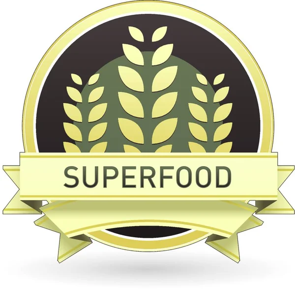 Εικονογράφηση Φορέα Ετικέτα Τροφίμων Superfood — Διανυσματικό Αρχείο