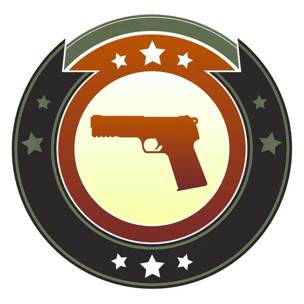 拳銃帝国軍ボタンのベクトル図 — ストックベクタ
