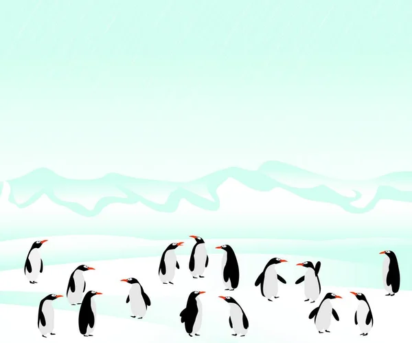 Hintergrund Der Pinguine Grafische Vektorillustration — Stockvektor