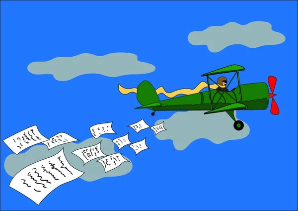 Volantes Lanzados Aviones Ilustración Vectorial Gráfica — Vector de stock