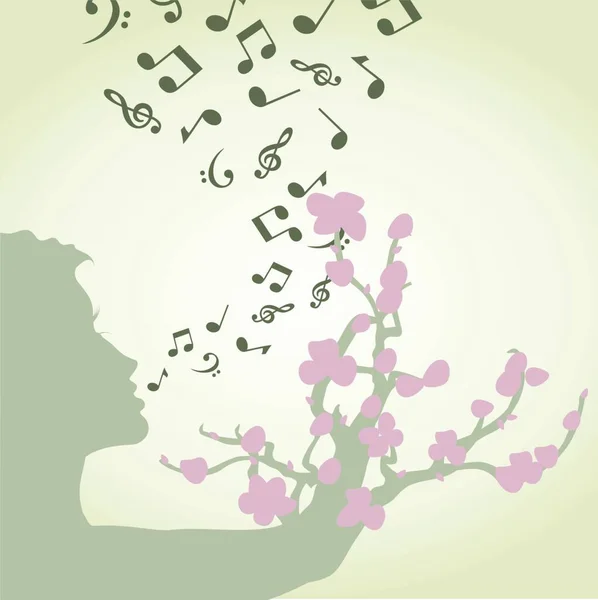 Singing Woman Graphic Vector Illustration — Stock Vector