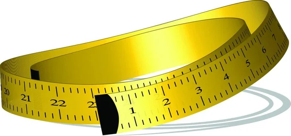 Yellow Measuring Tape Vector Illustration — Stock Vector