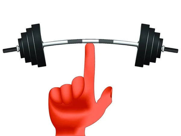 Finger Holding Weights Vector Illustration — Stock Vector