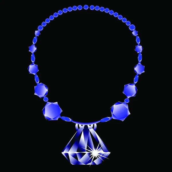 Diamantes Collar Vector Ilustración — Vector de stock