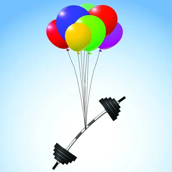 Vektor Illustration Ballonger Och Vikter — Stock vektor