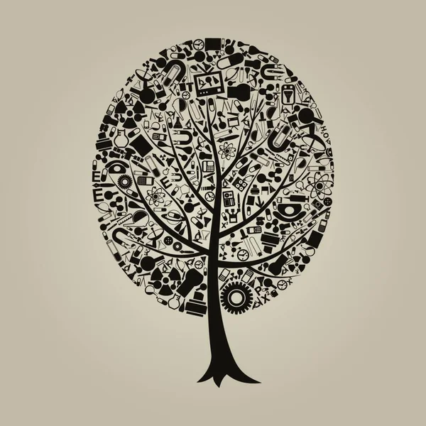 Дерево Наука Красочные Векторные Иллюстрации — стоковый вектор