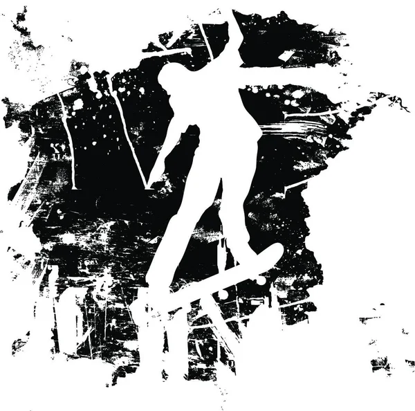 Grunge Skate Moderno Vetor Ilustração — Vetor de Stock