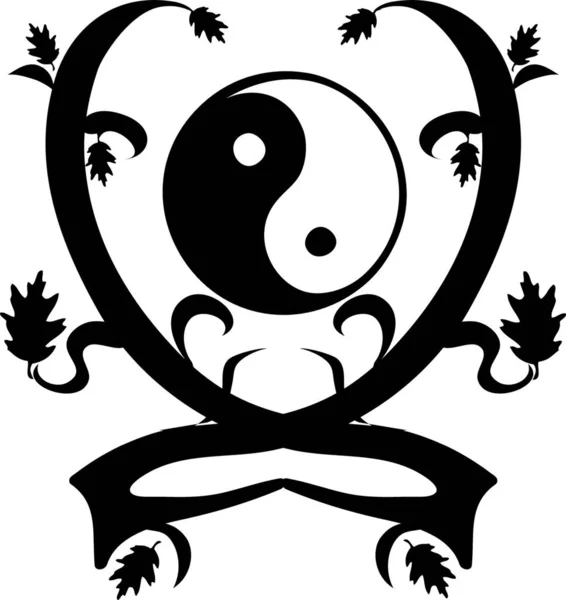 Yin Yang Illustrazione Vettoriale Colorata — Vettoriale Stock