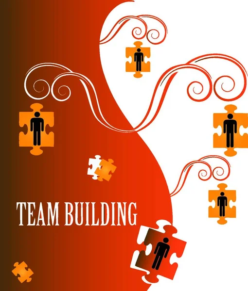Team Building Illustration Vectorielle Graphique — Image vectorielle