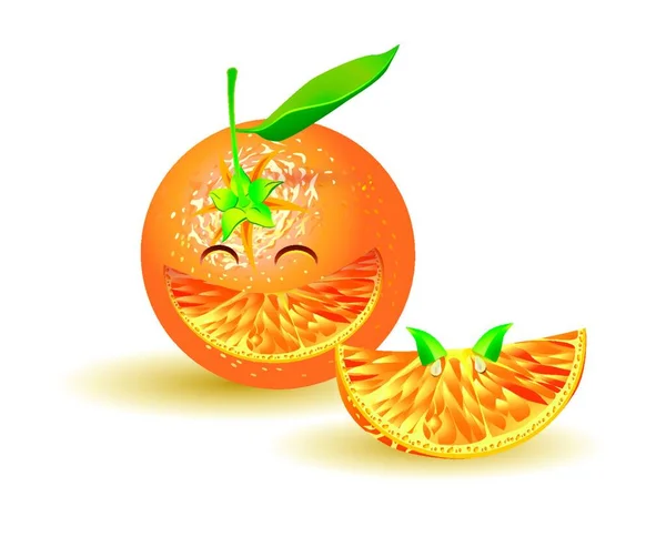 Arancio Naturalistico Ridendo Illustrazione Vettoriale — Vettoriale Stock
