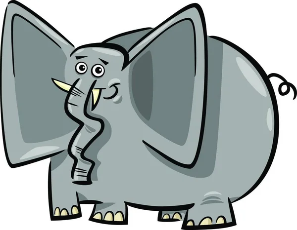 Funny Doodle Elephants Cartoon — Stock Vector