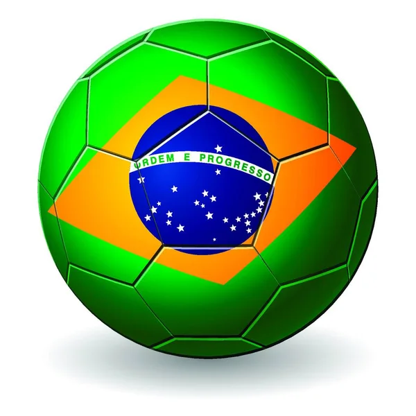 Design Eines Brasilianischen Fußballs Isoliert Auf Weißem Hintergrund — Stockvektor