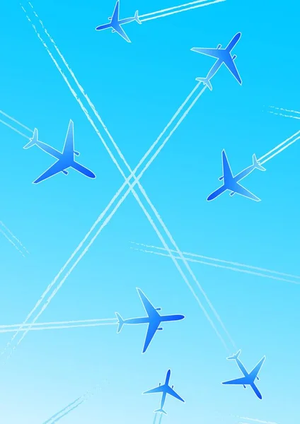 Πετώντας Αεροπλάνα Πολύχρωμη Διανυσματική Απεικόνιση — Διανυσματικό Αρχείο