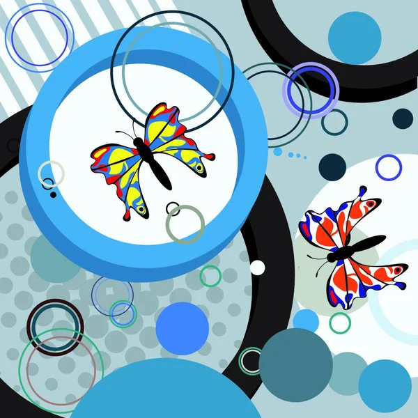 Абстрактная Бабочка Графическая Векторная Иллюстрация — стоковый вектор
