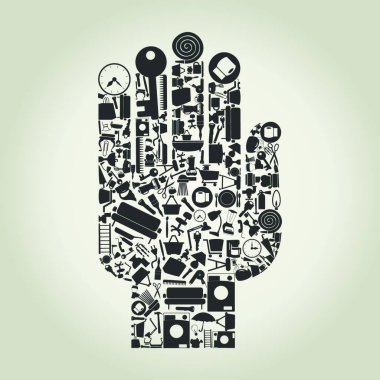 El işi konular, şık vektör çizimleri. 