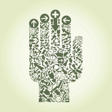 Web için el ok simgesi, vektör illüstrasyonu