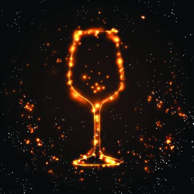 Cam parlaması, vektör çizimi basit tasarım