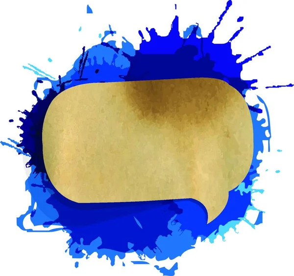 Blue Grunge Blob Mit Sprechblase — Stockvektor